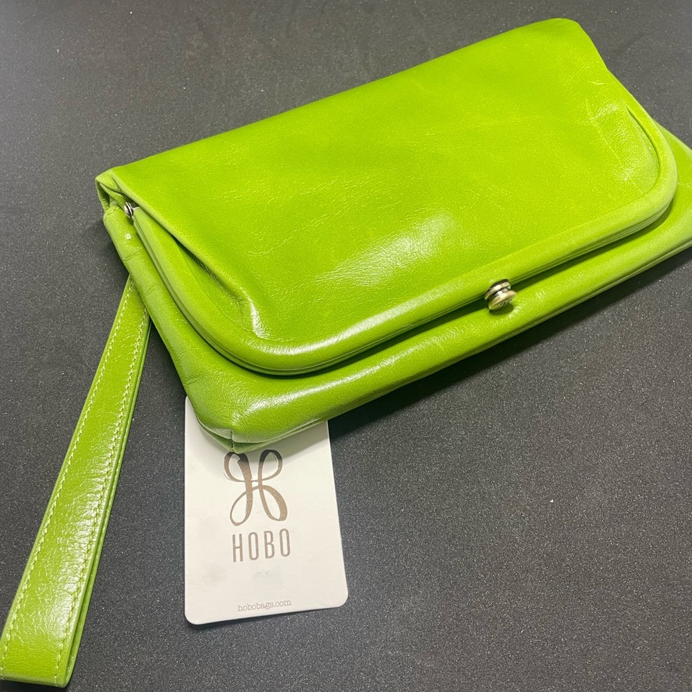 Hobo Green Leather Clutch